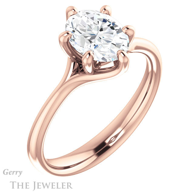 Oval Shaped Forever One Moissanite Engagement Ring #GTJ962-oval-fo-r 4 Oval Shaped Forever One Moissanite Engagement Ring #GTJ962-oval-fo-r