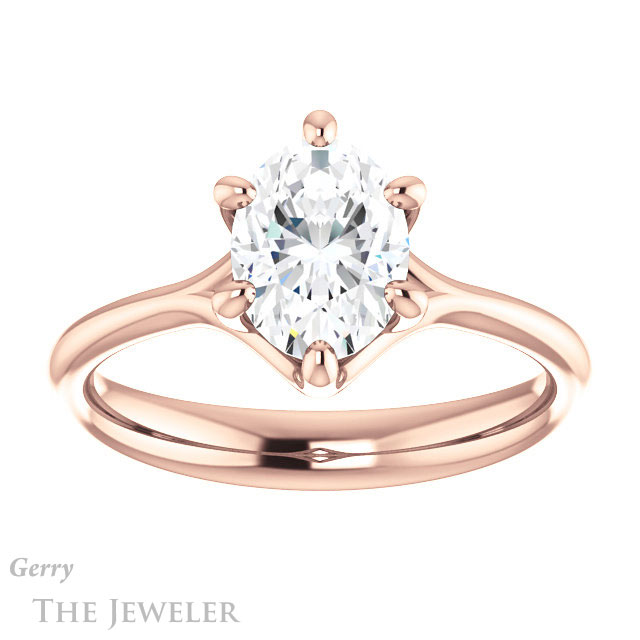 Oval Shaped Forever One Moissanite Engagement Ring #GTJ962-oval-fo-r 1 Oval Shaped Forever One Moissanite Engagement Ring #GTJ962-oval-fo-r
