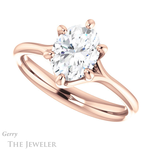 Oval Shaped Forever One Moissanite Engagement Ring #GTJ962-oval-fo-r 5 Oval Shaped Forever One Moissanite Engagement Ring #GTJ962-oval-fo-r