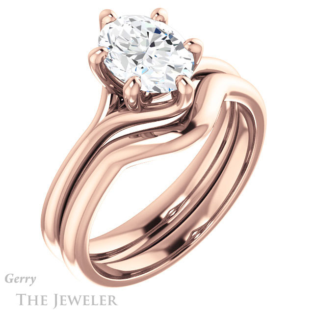 Oval Shaped Forever One Moissanite Engagement Ring #GTJ962-oval-fo-r 6 Oval Shaped Forever One Moissanite Engagement Ring #GTJ962-oval-fo-r