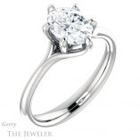Oval Shaped Forever One Moissanite Engagement Ring #GTJ962-oval-fo-w 4 Oval Shaped Forever One Moissanite Engagement Ring #GTJ962-oval-fo-w