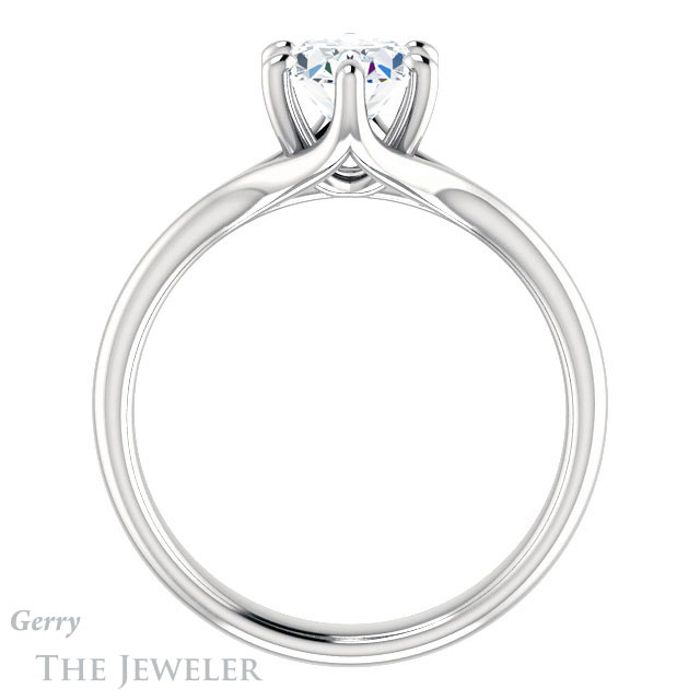 Oval Shaped Forever One Moissanite Engagement Ring #GTJ962-oval-fo-w
