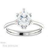 Oval Shaped Forever One Moissanite Engagement Ring #GTJ962-oval-fo-w 1 Oval Shaped Forever One Moissanite Engagement Ring #GTJ962-oval-fo-w