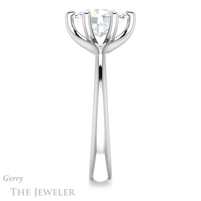 Oval Shaped Forever One Moissanite Engagement Ring #GTJ962-oval-fo-w 3 Oval Shaped Forever One Moissanite Engagement Ring #GTJ962-oval-fo-w