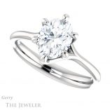 Oval Shaped Forever One Moissanite Engagement Ring #GTJ962-oval-fo-w 5 Oval Shaped Forever One Moissanite Engagement Ring #GTJ962-oval-fo-w