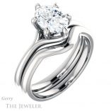 Oval Shaped Forever One Moissanite Engagement Ring #GTJ962-oval-fo-w 6 Oval Shaped Forever One Moissanite Engagement Ring #GTJ962-oval-fo-w
