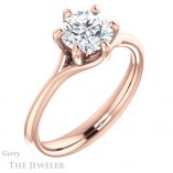 Round Cut Forever One Moissanite Engagement Ring #GTJ962-round-fo-r 4 Round Cut Forever One Moissanite Engagement Ring #GTJ962-round-fo-r