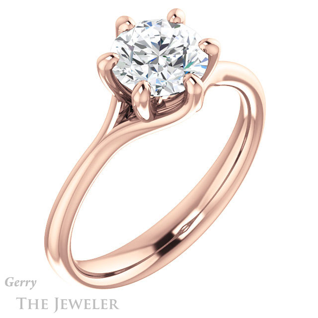 Round Cut Forever One Moissanite Engagement Ring #GTJ962-round-fo-r 4 Round Cut Forever One Moissanite Engagement Ring #GTJ962-round-fo-r