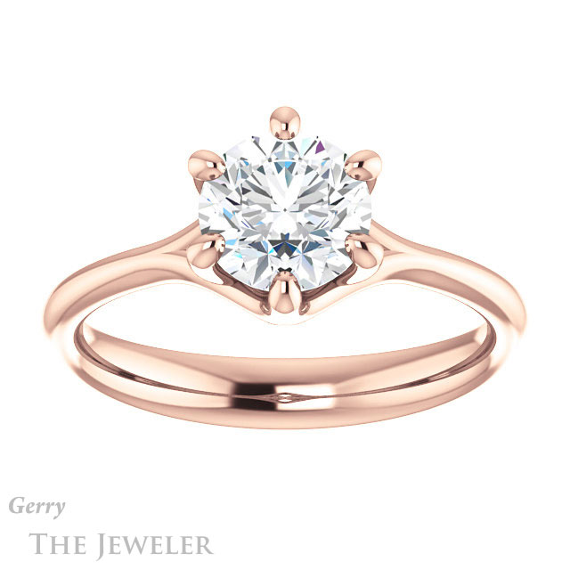 Round Cut Forever One Moissanite Engagement Ring #GTJ962-round-fo-r 1 Round Cut Forever One Moissanite Engagement Ring #GTJ962-round-fo-r