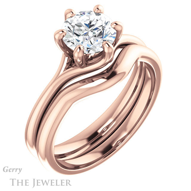 Round Cut Forever One Moissanite Engagement Ring #GTJ962-round-fo-r 6 Round Cut Forever One Moissanite Engagement Ring #GTJ962-round-fo-r