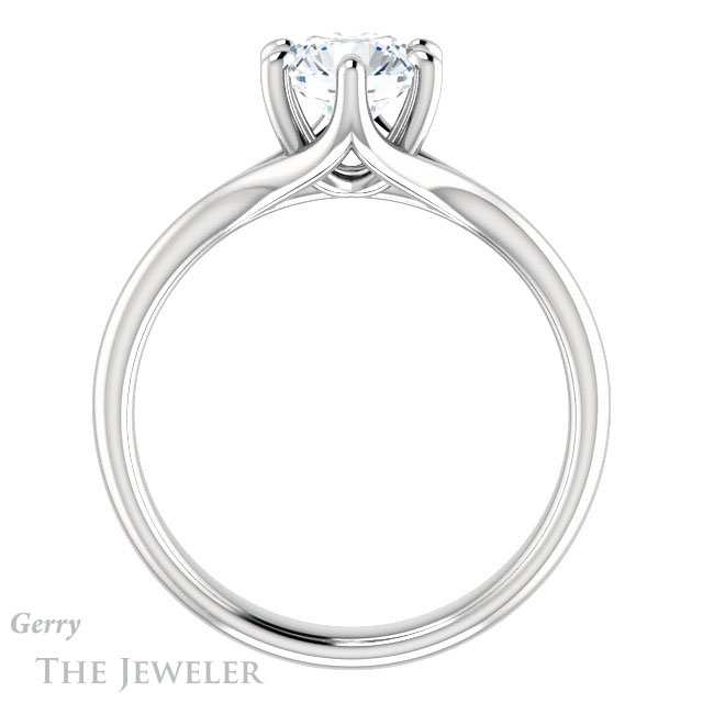 Round Cut Forever One Moissanite Engagement Ring #GTJ962-round-fo-w 2 Round Cut Forever One Moissanite Engagement Ring #GTJ962-round-fo-w