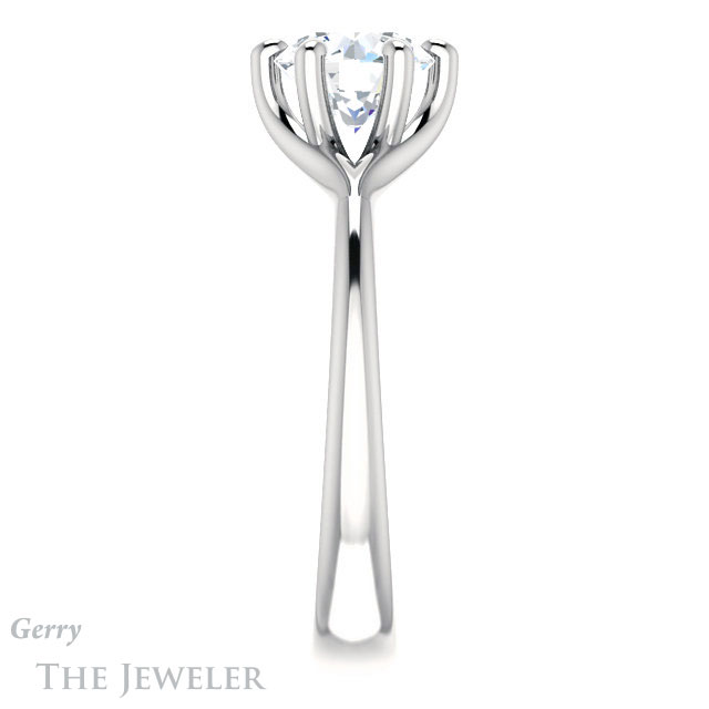 Round Cut Forever One Moissanite Engagement Ring #GTJ962-round-fo-w 3 Round Cut Forever One Moissanite Engagement Ring #GTJ962-round-fo-w