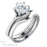 Round Cut Forever One Moissanite Engagement Ring #GTJ962-round-fo-w 6 Round Cut Forever One Moissanite Engagement Ring #GTJ962-round-fo-w