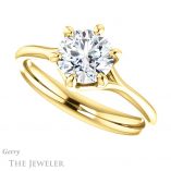 Round Cut Forever One Moissanite Engagement Ring #GTJ962-round-fo-y 5 Round Cut Forever One Moissanite Engagement Ring #GTJ962-round-fo-y