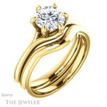 Round Cut Forever One Moissanite Engagement Ring #GTJ962-round-fo-y 6 Round Cut Forever One Moissanite Engagement Ring #GTJ962-round-fo-y