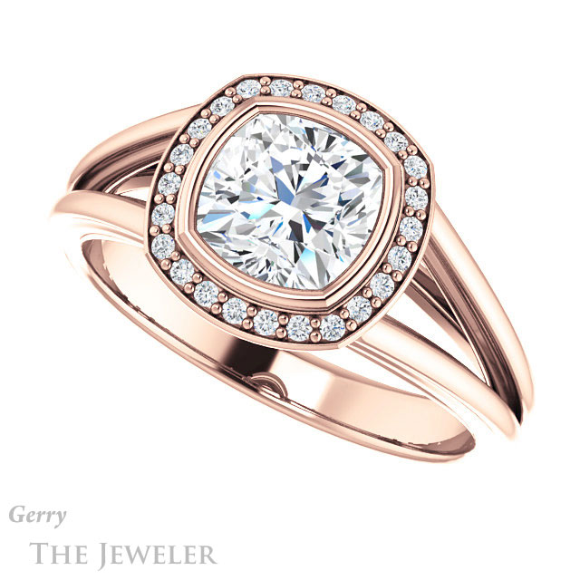 Cushion Cut Forever One Moissanite Engagement Ring #GTJ964-cushion-fo-r 5 Cushion Cut Forever One Moissanite Engagement Ring #GTJ964-cushion-fo-r