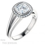 Cushion Cut Forever One Moissanite Engagement Ring #GTJ964-cushion-fo-w