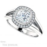 Cushion Cut Forever One Moissanite Engagement Ring #GTJ964-cushion-fo-w