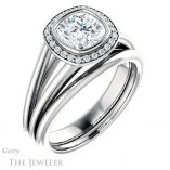 Cushion Cut Forever One Moissanite Engagement Ring #GTJ964-cushion-fo-w