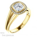 Cushion Cut Forever One Moissanite Engagement Ring #GTJ964-cushion-fo-y 4 Cushion Cut Forever One Moissanite Engagement Ring #GTJ964-cushion-fo-y