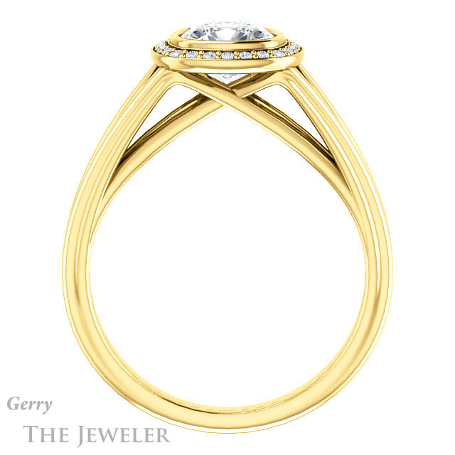 Cushion Cut Forever One Moissanite Engagement Ring #GTJ964-cushion-fo-y 2 Cushion Cut Forever One Moissanite Engagement Ring #GTJ964-cushion-fo-y