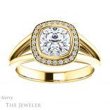 Cushion Cut Forever One Moissanite Engagement Ring #GTJ964-cushion-fo-y 1 Cushion Cut Forever One Moissanite Engagement Ring #GTJ964-cushion-fo-y