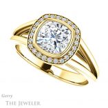 Cushion Cut Forever One Moissanite Engagement Ring #GTJ964-cushion-fo-y 5 Cushion Cut Forever One Moissanite Engagement Ring #GTJ964-cushion-fo-y