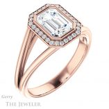 Emerald Cut Forever One Moissanite Engagement Ring #GTJ964-emerald-fb-r 4 Emerald Cut Forever Brilliant Moissanite Engagement Ring #GTJ964-emerald-fb-r