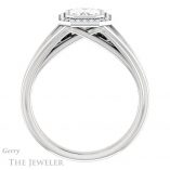 Emerald Cut Forever One Moissanite Engagement Ring #GTJ964-emerald-fb-w 2 Emerald Cut Forever Brilliant Moissanite Engagement Ring #GTJ964-emerald-fb-w