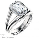 Emerald Cut Forever One Moissanite Engagement Ring #GTJ964-emerald-fb-w 6 Emerald Cut Forever Brilliant Moissanite Engagement Ring #GTJ964-emerald-fb-w