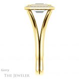 Emerald Cut Forever One Moissanite Engagement Ring #GTJ964-emerald-fb-y 3 Emerald Cut Forever Brilliant Moissanite Engagement Ring #GTJ964-emerald-fb-y