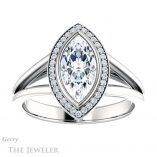 Forever Brilliant Marquise Halo with Split Shank