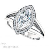 Marquise Cut Forever Brilliant Moissanite Engagement Ring #GTJ964-marquise-fb-w