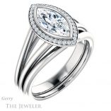 Marquise Cut Forever Brilliant Moissanite Engagement Ring #GTJ964-marquise-fb-w