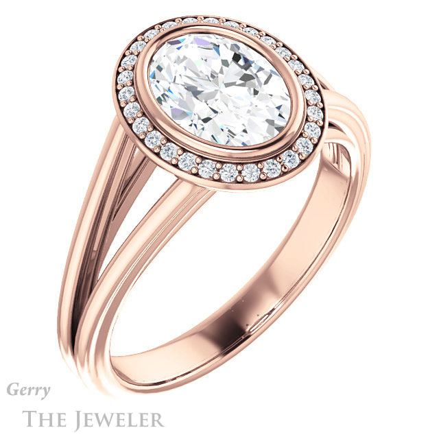 Oval Shaped Forever One Moissanite Engagement Ring #GTJ964-oval-fo-r 4 Oval Shaped Forever One Moissanite Engagement Ring #GTJ964-oval-fo-r