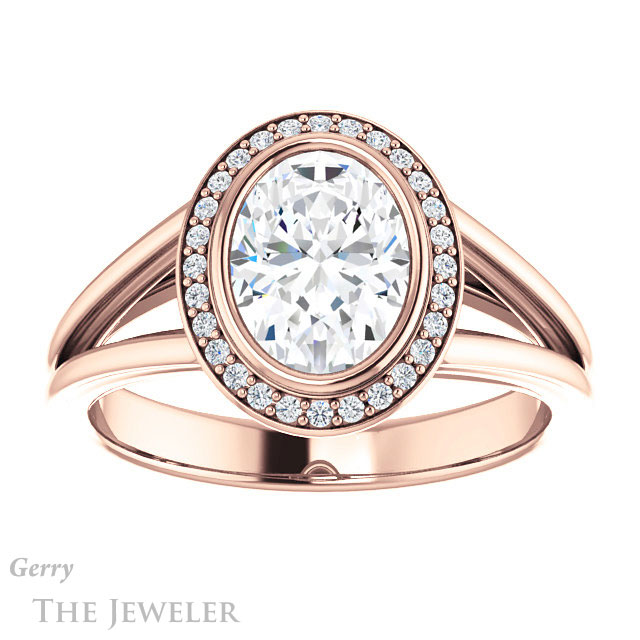 Oval Shaped Forever One Moissanite Engagement Ring #GTJ964-oval-fo-r 1 Oval Shaped Forever One Moissanite Engagement Ring #GTJ964-oval-fo-r