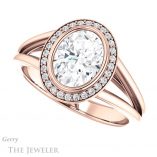 Oval Shaped Forever One Moissanite Engagement Ring #GTJ964-oval-fo-r 5 Oval Shaped Forever One Moissanite Engagement Ring #GTJ964-oval-fo-r