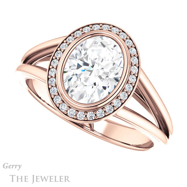 Oval Shaped Forever One Moissanite Engagement Ring #GTJ964-oval-fo-r 5 Oval Shaped Forever One Moissanite Engagement Ring #GTJ964-oval-fo-r