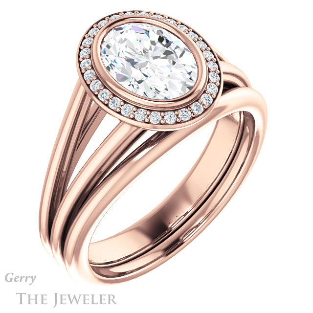 Oval Shaped Forever One Moissanite Engagement Ring #GTJ964-oval-fo-r 6 Oval Shaped Forever One Moissanite Engagement Ring #GTJ964-oval-fo-r
