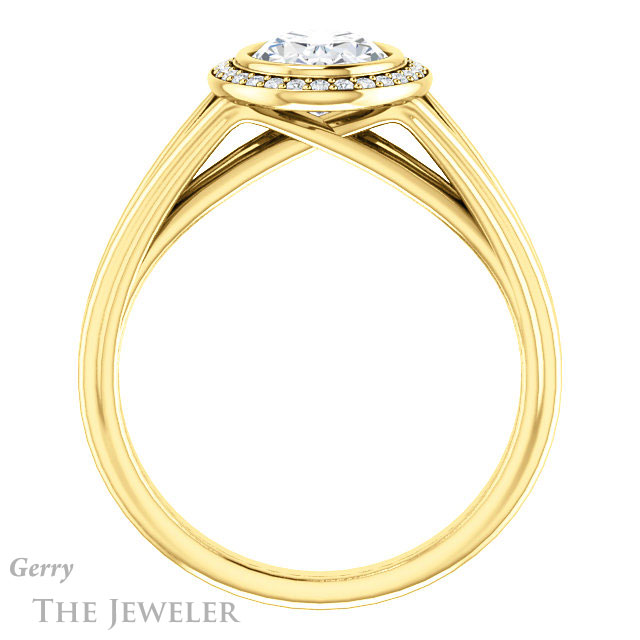 Oval Shaped Forever One Moissanite Engagement Ring #GTJ964-oval-fo-y