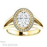 Oval Shaped Forever One Moissanite Engagement Ring #GTJ964-oval-fo-y