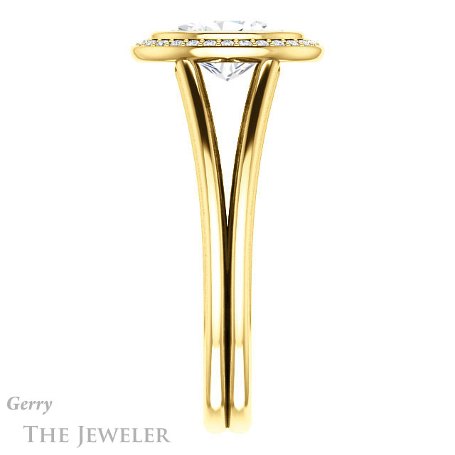 Oval Shaped Forever One Moissanite Engagement Ring #GTJ964-oval-fo-y