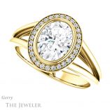 Oval Shaped Forever One Moissanite Engagement Ring #GTJ964-oval-fo-y