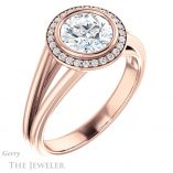 Round Cut Forever One Moissanite Engagement Ring #GTJ964-round-fo-r
