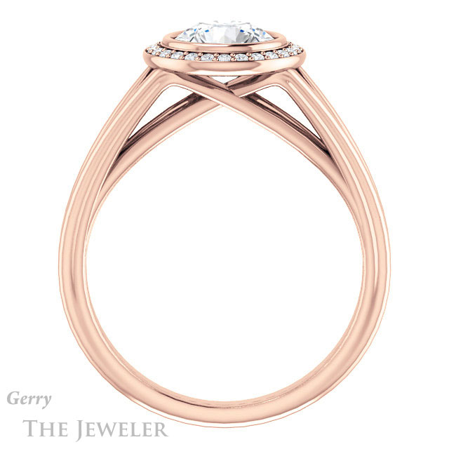 Round Cut Forever One Moissanite Engagement Ring #GTJ964-round-fo-r
