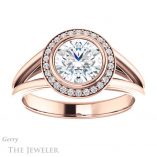 Round Cut Forever One Moissanite Engagement Ring #GTJ964-round-fo-r