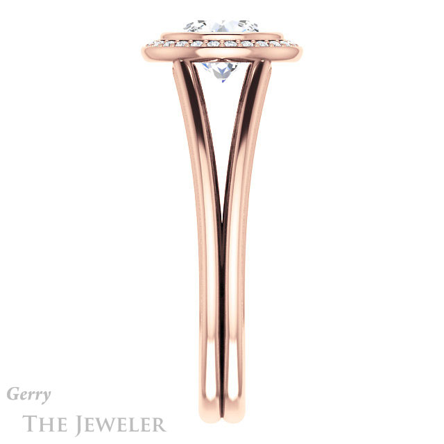 Round Cut Forever One Moissanite Engagement Ring #GTJ964-round-fo-r