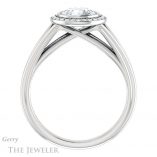 Round Cut Forever One Moissanite Engagement Ring #GTJ964-round-fo-w
