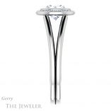 Round Cut Forever One Moissanite Engagement Ring #GTJ964-round-fo-w