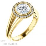 Round Cut Forever One Moissanite Engagement Ring #GTJ964-round-fo-y